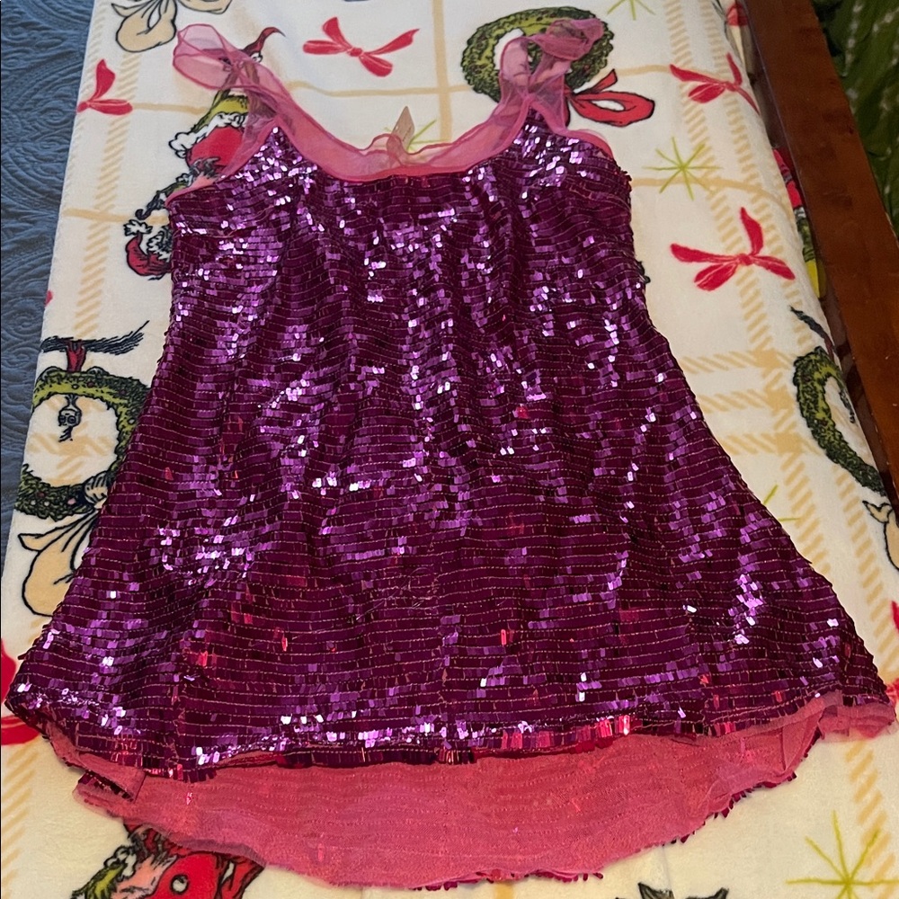 Pink Sequin Tank Top